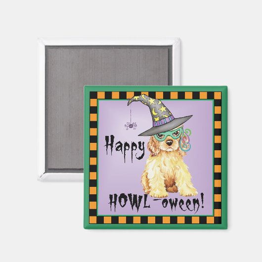 Aimant Cocker Spaniel Witch (Recto/Verso)