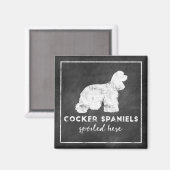 Aimant Cocker Spaniels Spotés Ici Vintage Chalkboard (Recto/Verso)