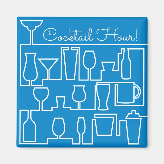 Aimant Cocktail bleu (Devant)