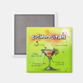 Aimant Cocktail cosmopolite (Recto/Verso)
