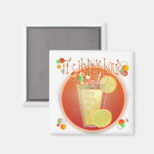 Aimant Cocktail Happy Hour 3D (blanc) (Recto/Verso)