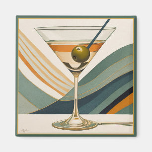 Aimant Cocktail Martini Design Milieu du XXe Siècle