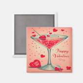 Aimant Cocktail Valentine Martini du milieu du siècle (Recto/Verso)