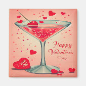 Aimant Cocktail Valentine Martini du milieu du siècle (Devant)