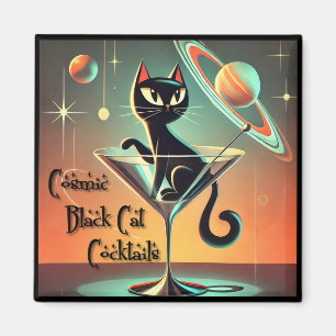 Aimant Cocktails Futuristes Atomiques Chat Noir Cosmique