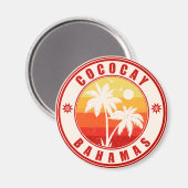 Aimant Coco Cay Bahamas Retro Sunset Souvenirs 60s (Recto/Verso)