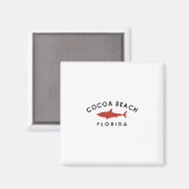 Aimant Cocoa Beach Floride Requin Vacances Souvenir Vinta (Recto/Verso)