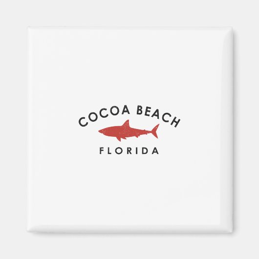 Aimant Cocoa Beach Floride Requin Vacances Souvenir Vinta (Devant)