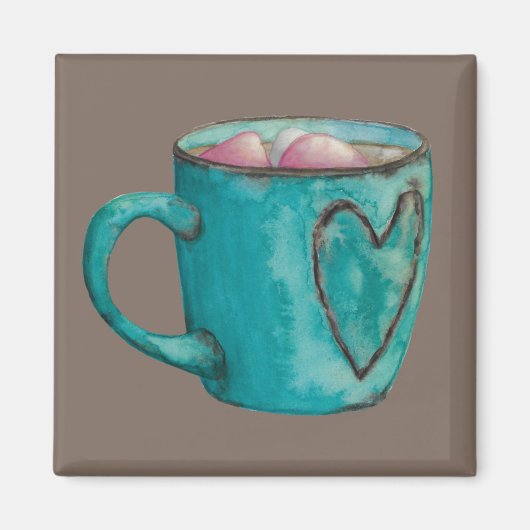 Aimant Cocoa marshmallow chocolat chaud boug hiver (Devant)