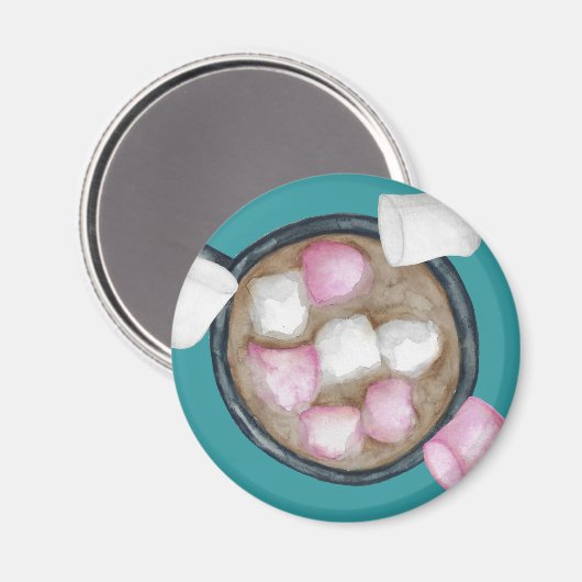 Aimant Cocoa marshmallows chocolat chaud bonbons hiver (Recto/Verso)
