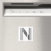Aimant CODE À BARRES DE LA LETTRE N Modèle de code-barres (In Situ (Lave-vaisselle))