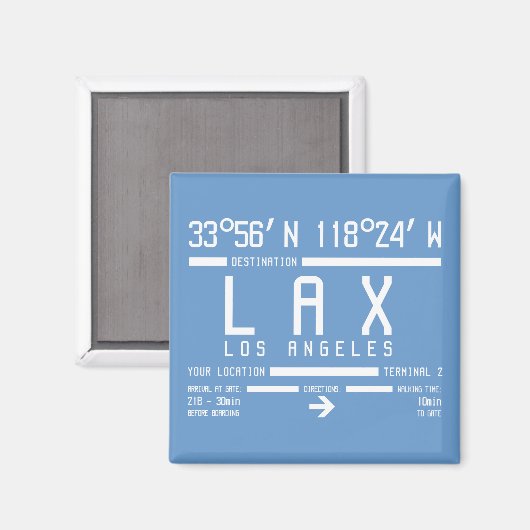 Aimant Code aéroport de Los Angeles (Recto/Verso)