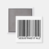 Aimant Code-barres UPC de salut chrétien Jésus a payé tou (Recto/Verso)
