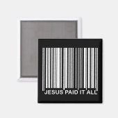 Aimant Code-barres UPC de salut chrétien Jésus a tout pay (Recto/Verso)