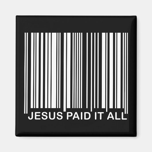 Aimant Code-barres UPC de salut chrétien Jésus a tout pay (Devant)