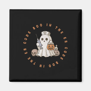 Aimant Code Boo Dans L'Er Nurse Halloween Cute Ghost Spoo