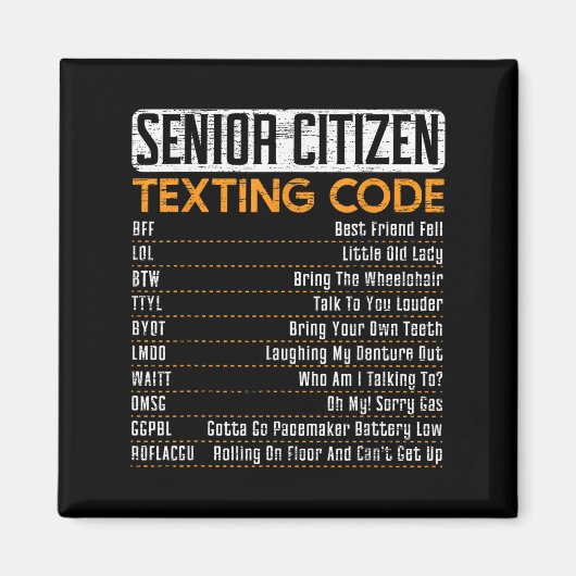 Aimant Code De Textes Pour Un Grand-Père Ou Un Grand-Père (Devant)