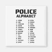 Aimant Code phonétique du diagramme alphabétique de polic (Devant)