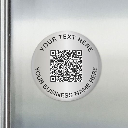 Aimant Code QR argent Promo Entreprise