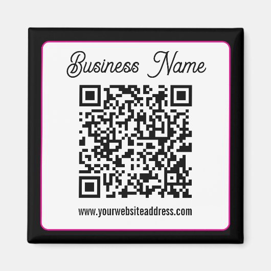 Aimant Code QR avec écriture cursive de script (Devant)
