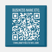 Aimant Code QR bleu océan modifiable (Devant)