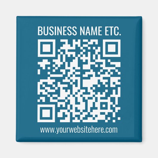 Aimant Code QR bleu océan modifiable (Devant)