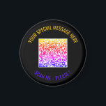 Aimant Code QR coloré, texte personnalisé et couleurs, ai<br><div class="desc">Choisissez Couleurs et Police - Magnet Your Special QR Code Info and Custom Text Personnalisé Modern Magnets / Cadeau - Ajouter votre QR Code - Image ou logo - photo / Texte - Nom ou autre info / message - Redimensionner et déplacer ou supprimer / Ajouter des éléments - Image...</div>