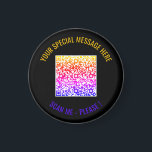 Aimant Code QR coloré, texte personnalisé et couleurs, ai<br><div class="desc">Choisissez Couleurs et Police - Magnet Your Special QR Code Info and Custom Text Personnalisé Modern Magnets / Cadeau - Ajouter votre QR Code - Image ou logo - photo / Texte - Nom ou autre info / message - Redimensionner et déplacer ou supprimer / Ajouter des éléments - Image...</div>
