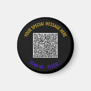 Aimant Code QR coloré, texte personnalisé et couleurs, ai