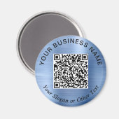 Aimant Code QR de l'entreprise Promotionnel Bleu (Recto/Verso)