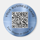 Aimant Code QR de l'entreprise Promotionnel Bleu (Devant)