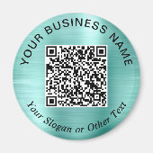 Aimant Code QR de l'entreprise Teal Mint Green promotionn (Devant)