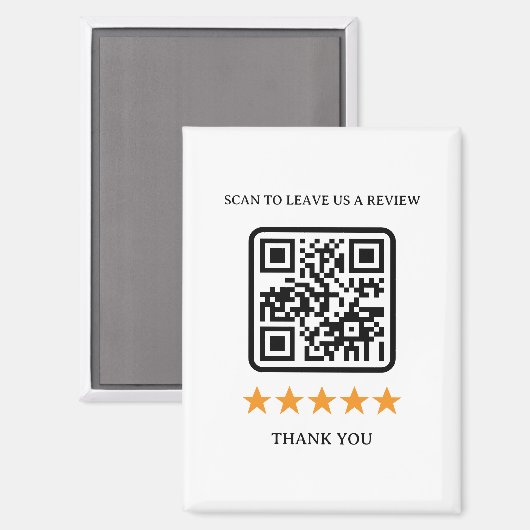 Aimant Code QR de lien de révision d'entreprise 2,5" x 3, (Recto/Verso)