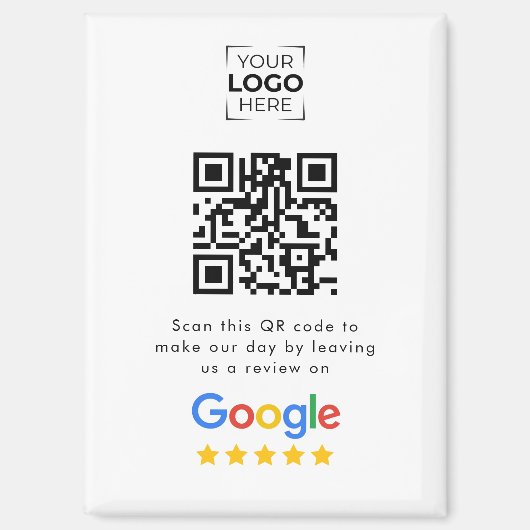 Aimant Code QR de révision Google Avis sur l'entreprise (Recto)