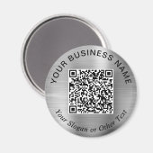 Aimant Code QR d'entreprise Argent Promotionnel (Recto/Verso)