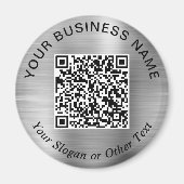 Aimant Code QR d'entreprise Argent Promotionnel (Devant)