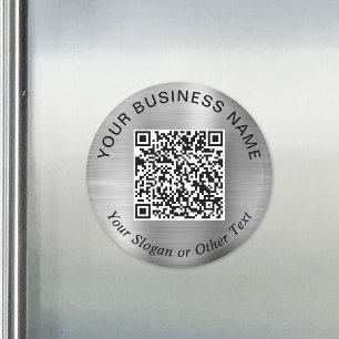 Aimant Code QR d'entreprise Argent Promotionnel