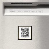 Aimant Code QR d'entreprise avec texte haut et bas, noir (In Situ (Lave-vaisselle))