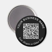 Aimant Code QR d'entreprise Noir Promotionnel (Recto/Verso)