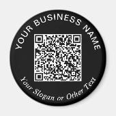 Aimant Code QR d'entreprise Noir Promotionnel (Devant)