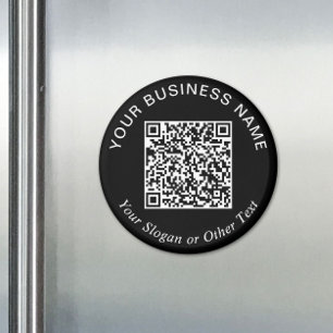 Aimant Code QR d'entreprise Noir Promotionnel