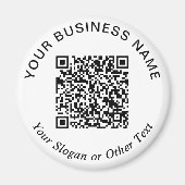 Aimant Code QR d'entreprise Promotional Blanc (Devant)