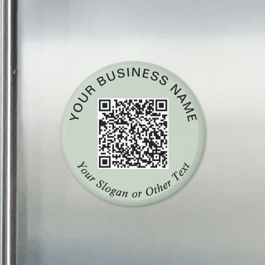 Aimant Code QR d'entreprise Sage Green Promotionnel