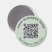 Aimant Code QR d'entreprise Sage Green Promotionnel (Recto/Verso)