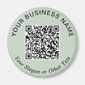 Aimant Code QR d'entreprise Sage Green Promotionnel (Devant)