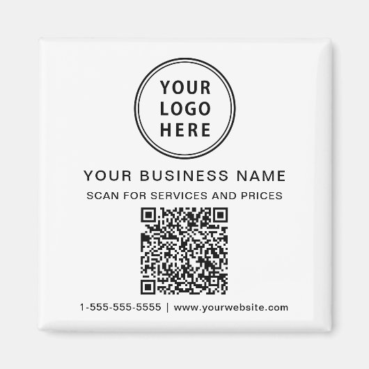 Aimant Code QR du logo commercial promotionnel (Devant)