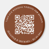 Aimant Code QR du site Web de mariage détails rsvp orange (Devant)