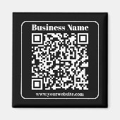 Aimant Code QR éditable Noir & Blanc Style Rétro Moderne (Devant)