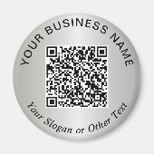 Aimant Code QR Entreprise Argent Promotionnel (Devant)