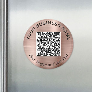 Aimant Code QR Entreprise Rose Gold Promotionnel